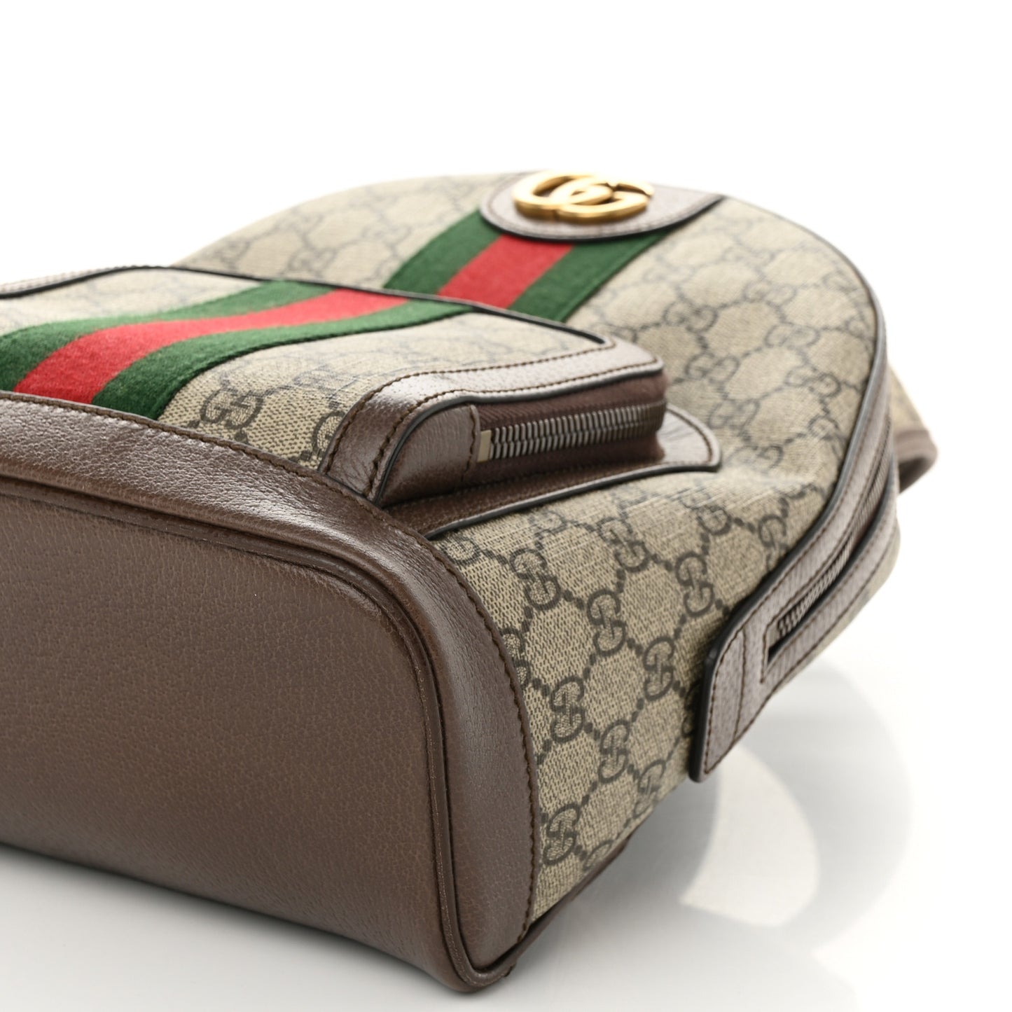 GG Supreme Monogram Calfskin Web Small Ophidia Day Backpack Beige Ebony New Acero