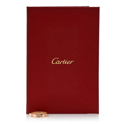 Cartier 18K Pink Gold Diamond 4mm LOVE Wedding Band Ring 60 9 5 of 5