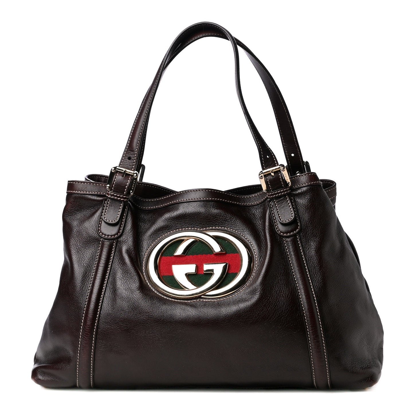 Calfskin Medium Britt Tote Dark Brown