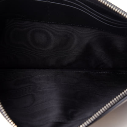 Gucci X SEGA Calfskin GUCCY Stars Zip Wristlet Pouch Black Gold 5 of 11
