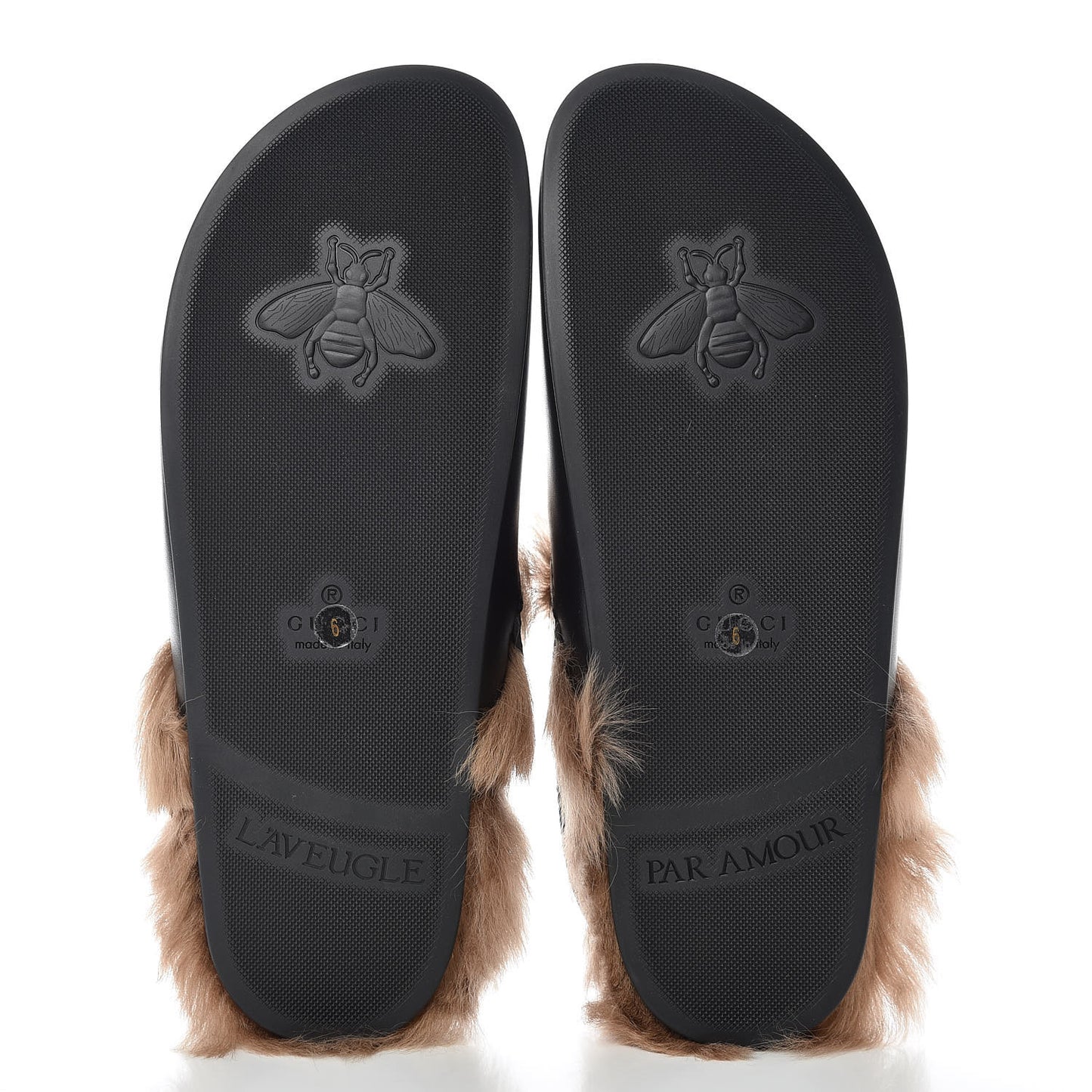 Calfskin Fur Mens Horsebit River Slingback Slippers 6 Black