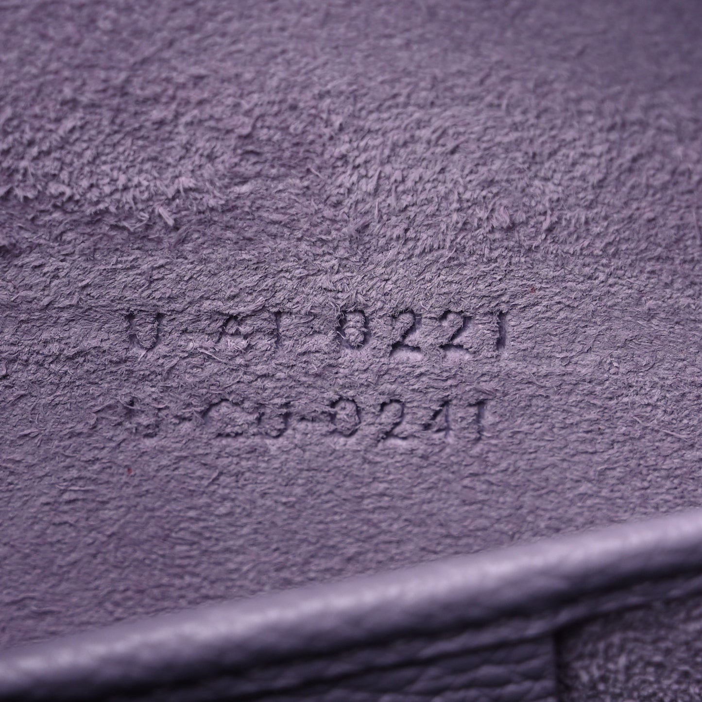 Drummed Calfskin Nano Luggage Lilac