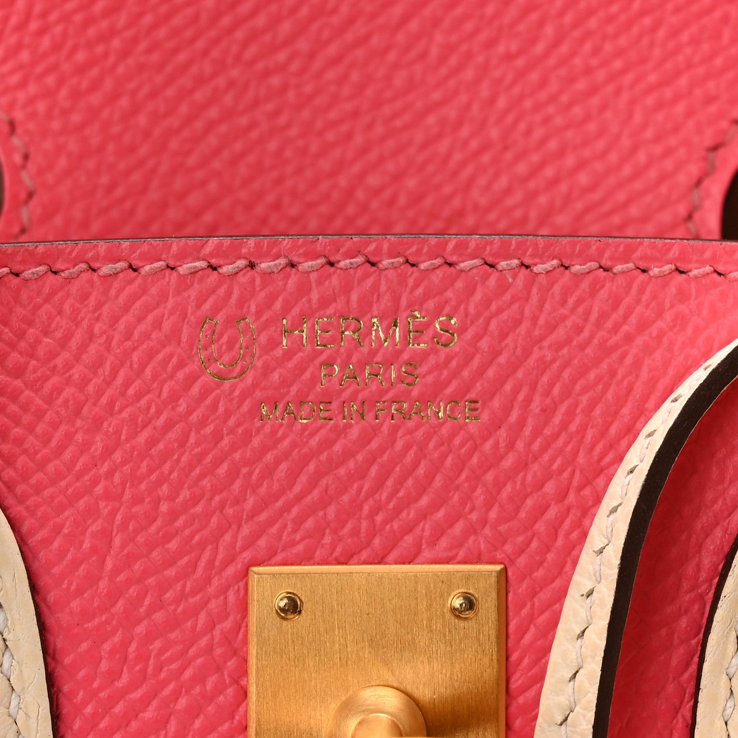 Hermes Epsom Horseshoe Birkin Sellier 25 Rose Azalee Nata 7 of 13