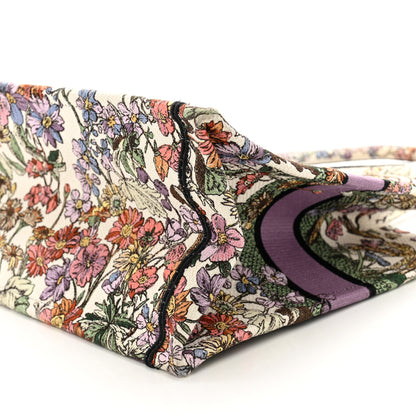 Christian Dior Canvas Embroidered Medium 4 Saisons Hiver Soleil Book Tote Lilac Multicolor 9 of 9