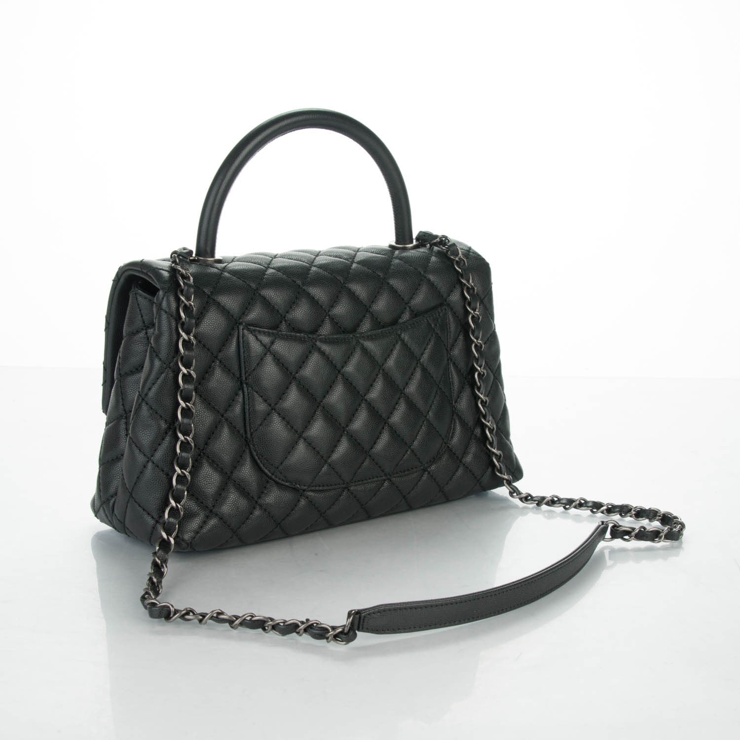 Chanel Caviar Quilted Small Coco Handle Flap Black 3 of 7