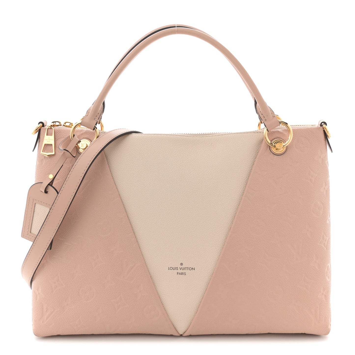 Empreinte V Tote MM Beige Rose Creme