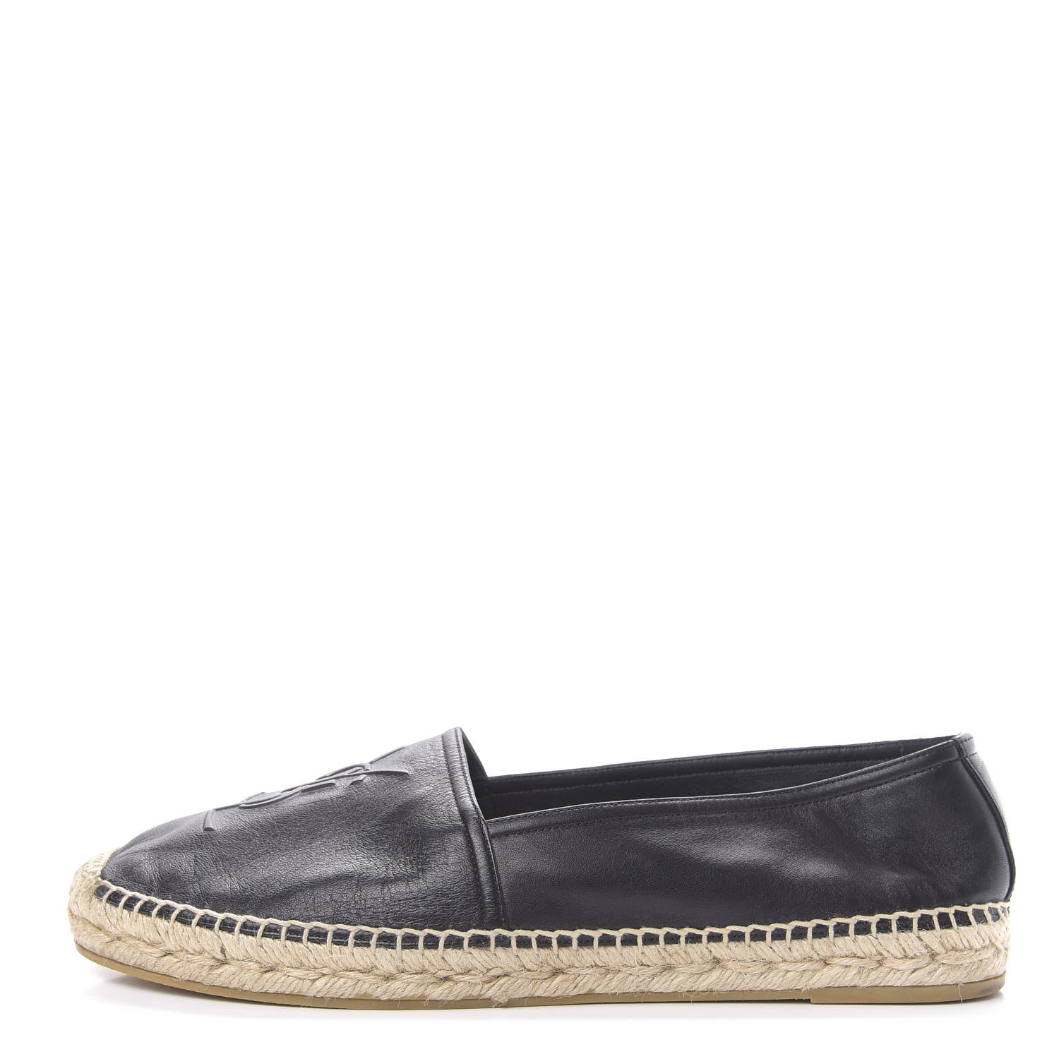 Saint Laurent Lambskin Monogram Espadrilles 41 Black 1 of 8