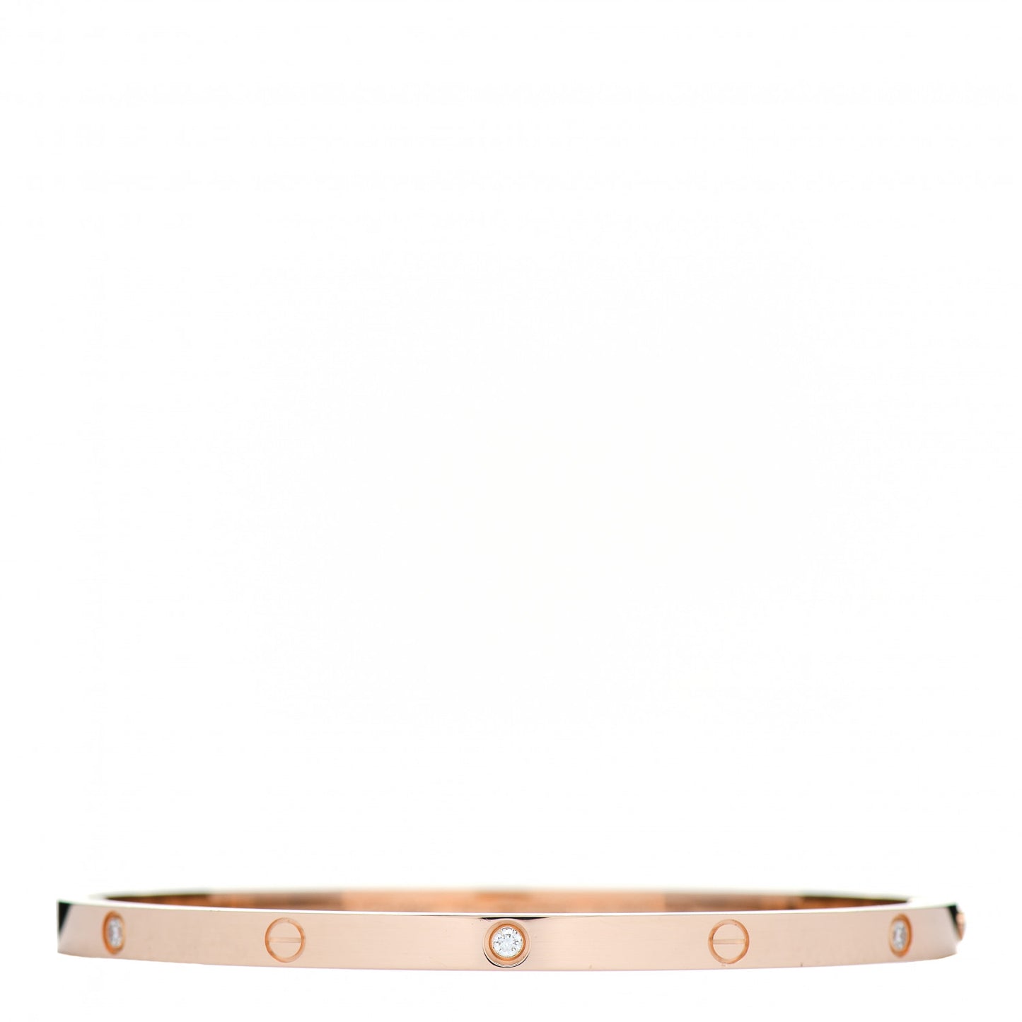 18K Pink Gold 6 Diamond Small LOVE Bracelet 17