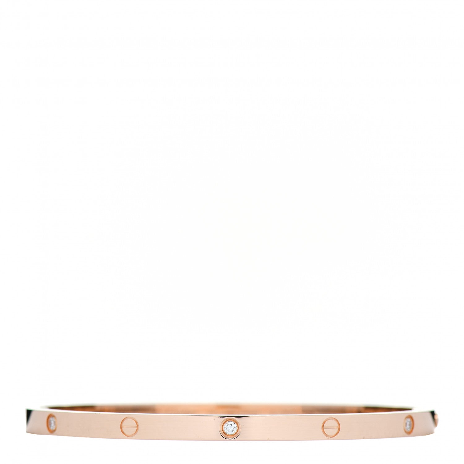 Cartier 18K Pink Gold 6 Diamond Small LOVE Bracelet 17 1 of 4