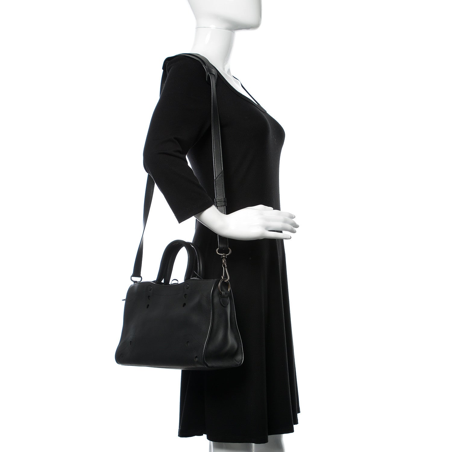 Balenciaga Veau Soyeux Perforated Blackout Hardware S City Black 2 of 9