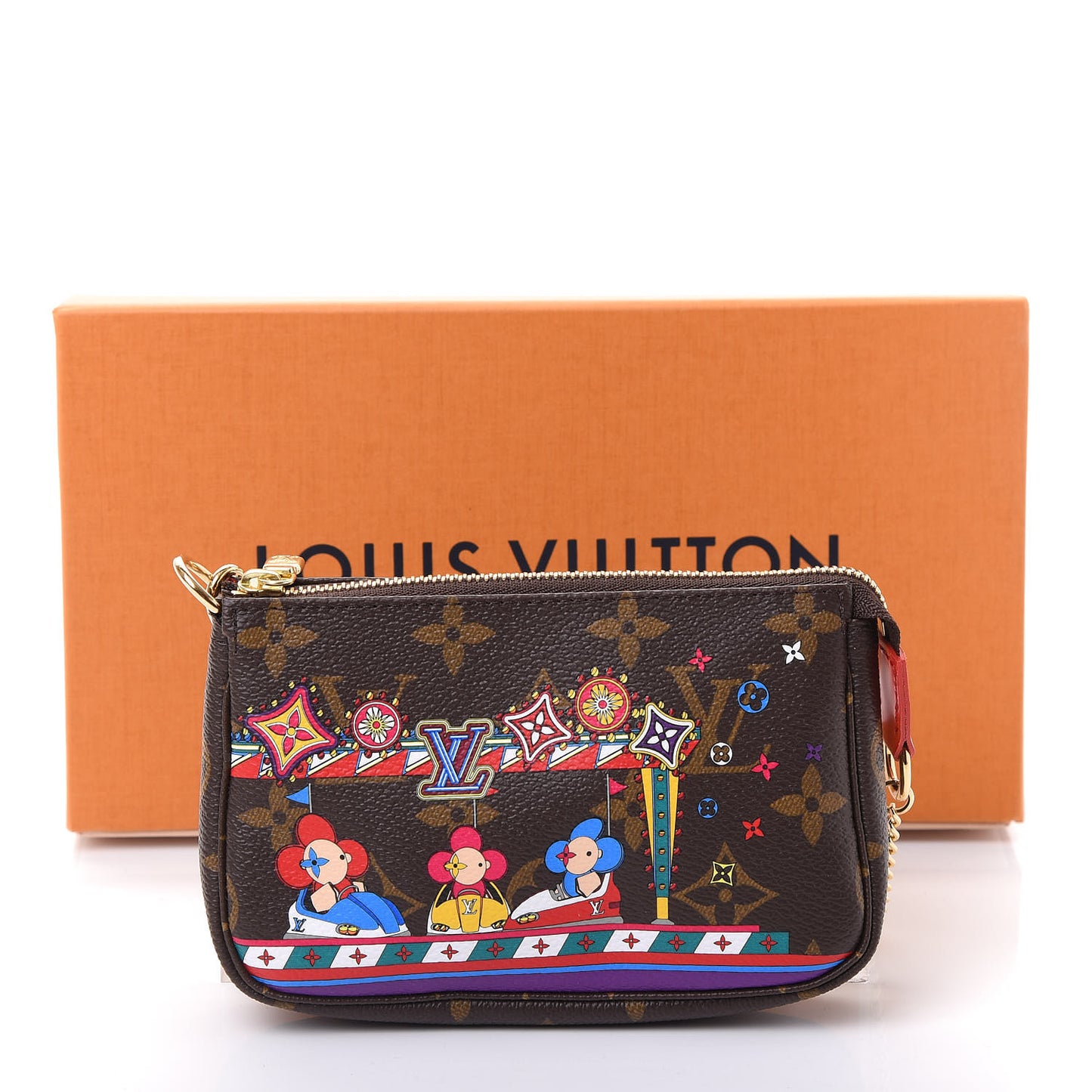 Monogram 2020 Christmas Animation Bumper Cars Mini Pochette Accessories Coquelicot