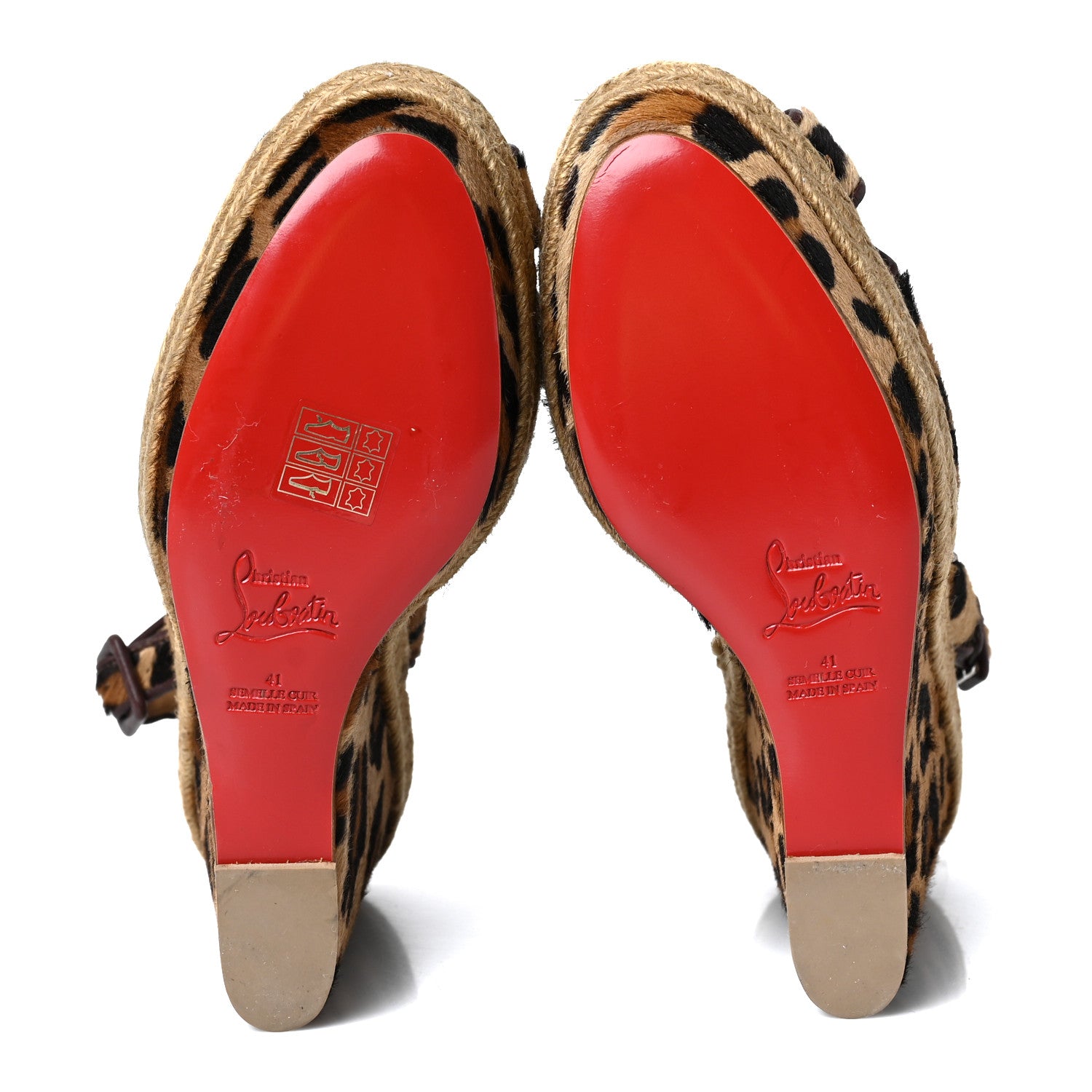 Christian Louboutin Pony Hair Tigresse 140 Espadrille Wedges 41 5 of 7