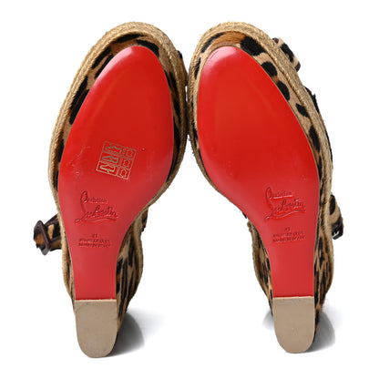 Christian Louboutin Pony Hair Tigresse 140 Espadrille Wedges 41 5 of 7