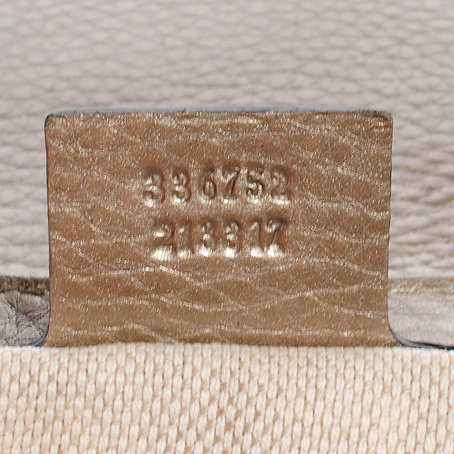 Metallic Pebbled Calfskin Medium Soho Flap Crossbody Golden Beige