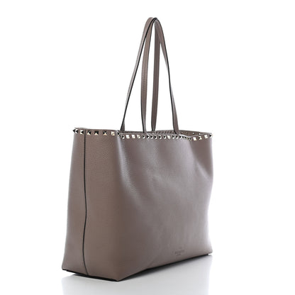 Valentino Garavani Grained Calfskin Rockstud Shoulder Tote Clay 3 of 10