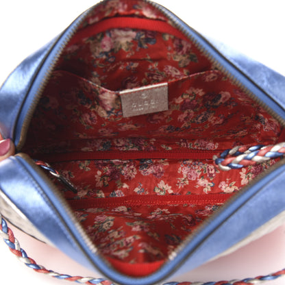 Gucci Laminated Nappa Trapuntata Small Zumi Shoulder Bag Rosso Marine Argento 5 of 10