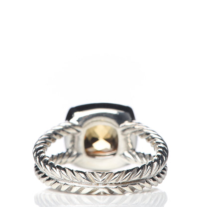 David Yurman Sterling Silver Diamond Citrine 7mm Petite Albion Ring 53 6.25 4 of 5