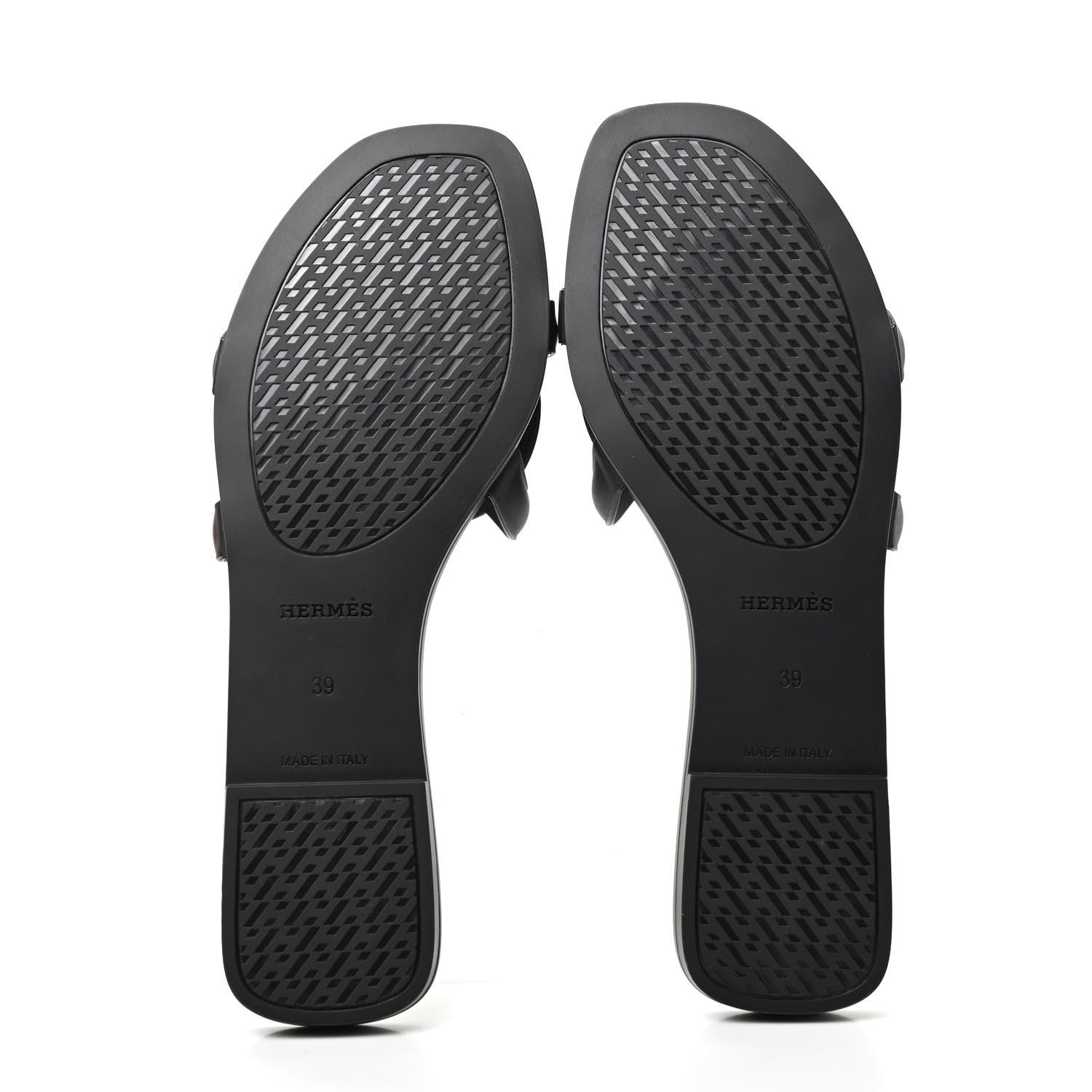 Hermes Rubber Aloha Sandals 39 Black 5 of 9