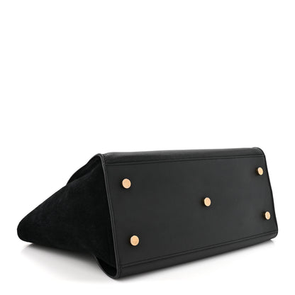 Saint Laurent Calfskin Suede Small Monogram Downtown Cabas Black 3 of 10
