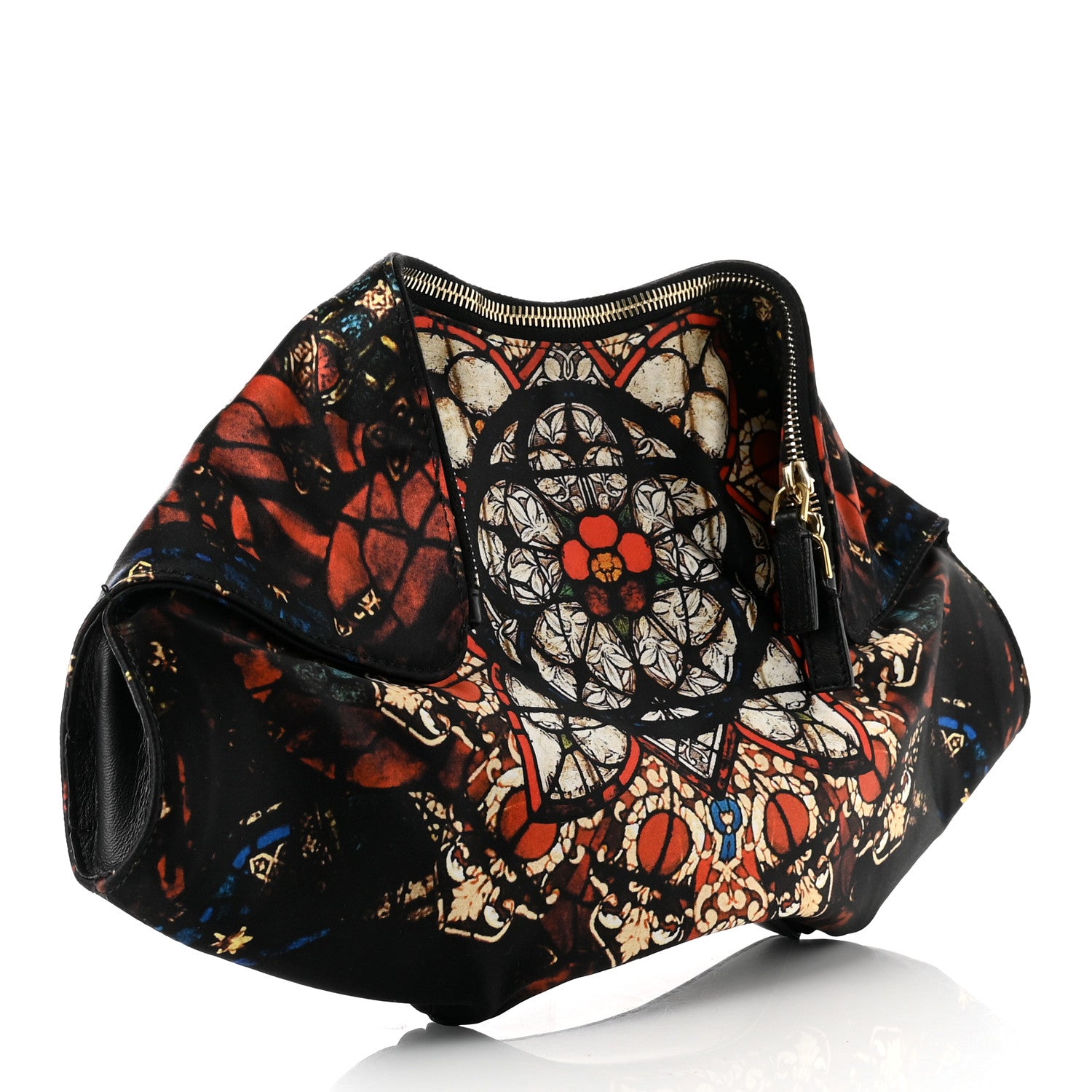 Alexander McQueen Silk Stained Glass De Manta Clutch Black 2 of 6
