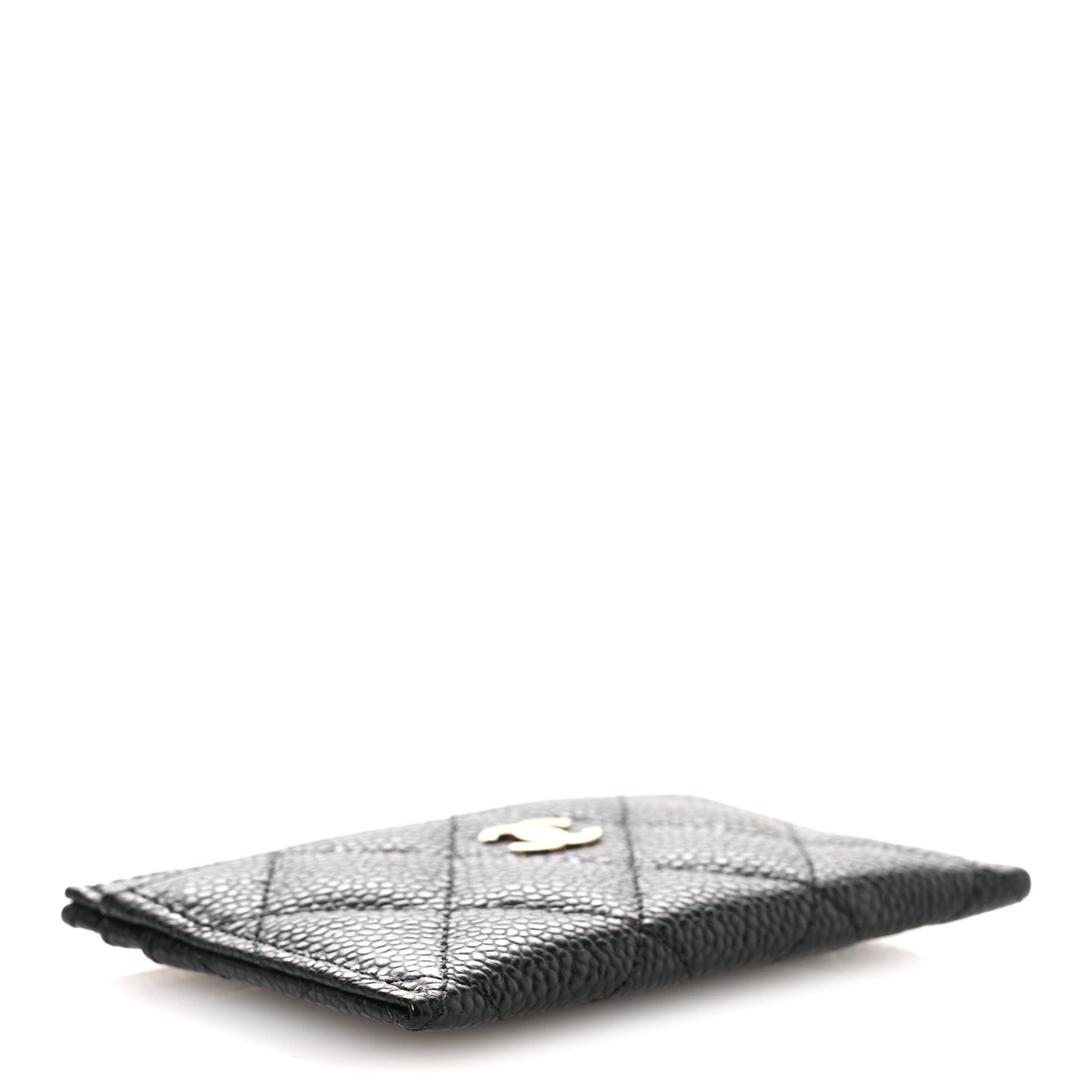 Caviar Quilted Card Holder Black