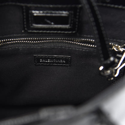 Balenciaga Patent Calfskin Logo Shopping Tote XXS Black 7 of 10