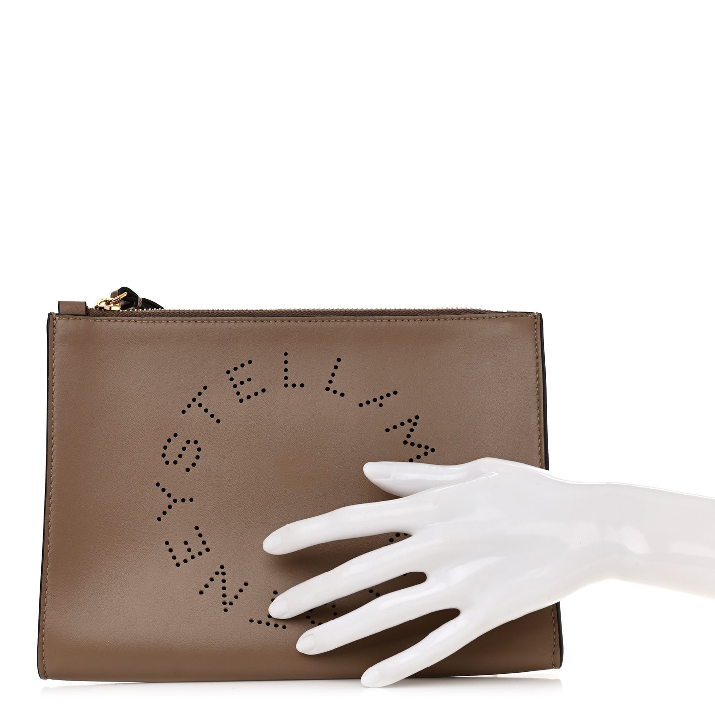 Alter Nappa Perforated Logo Pouch Beige