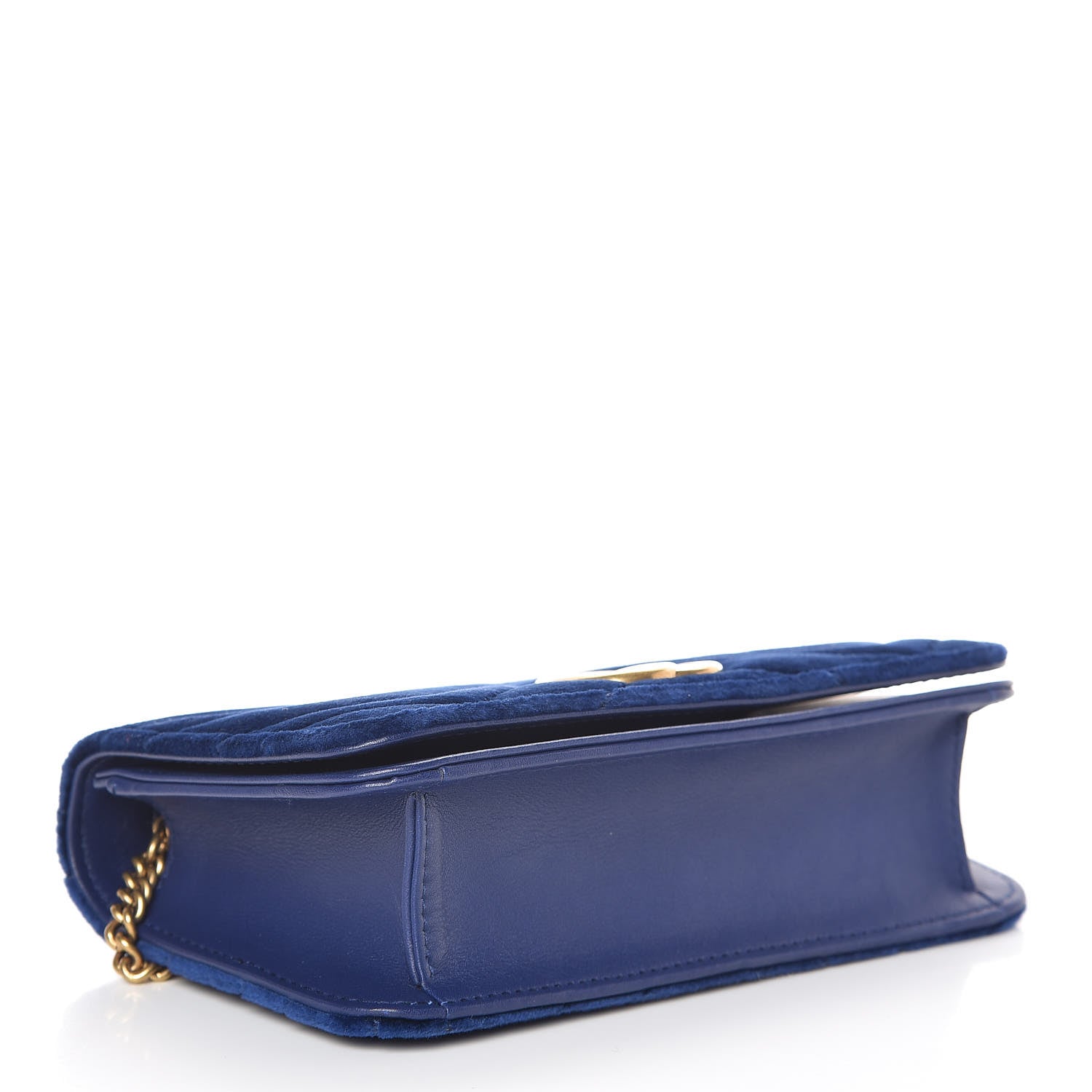 Gucci Velvet Matelasse GG Marmont Mini Bag Cobalt Blue 4 of 11