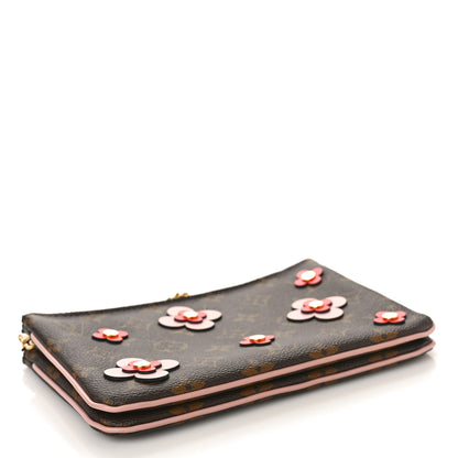 Louis Vuitton Monogram Blooming Flowers Double Zip Pochette 4 of 8