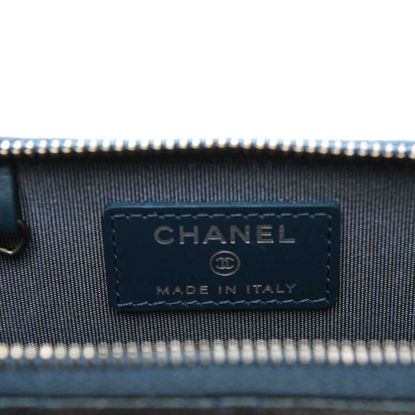 Caviar Quilted Key Holder Case Navy