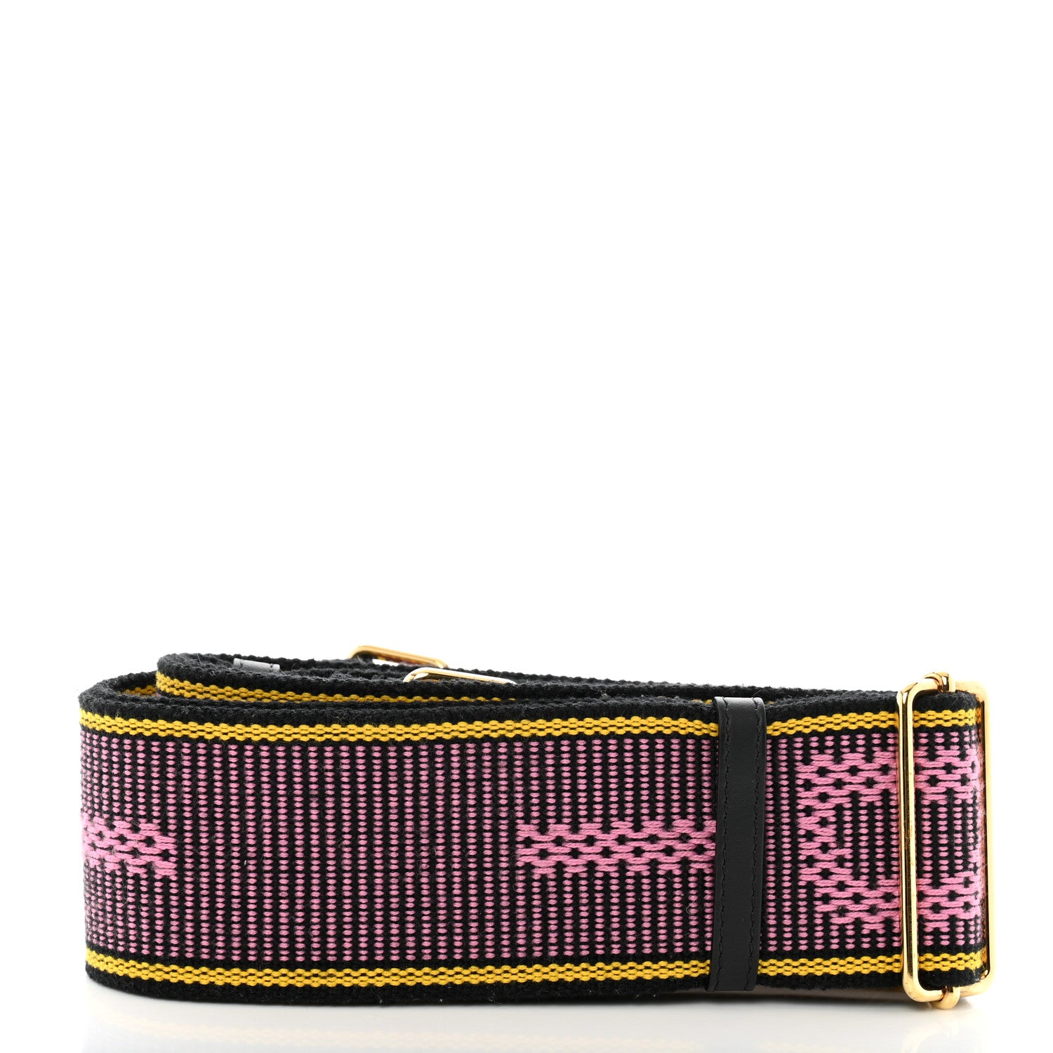 Fendi Cannete Ribbon Poly Vitello Century Logo Adjustable Strap You Lollipop Limon Black 2 of 5