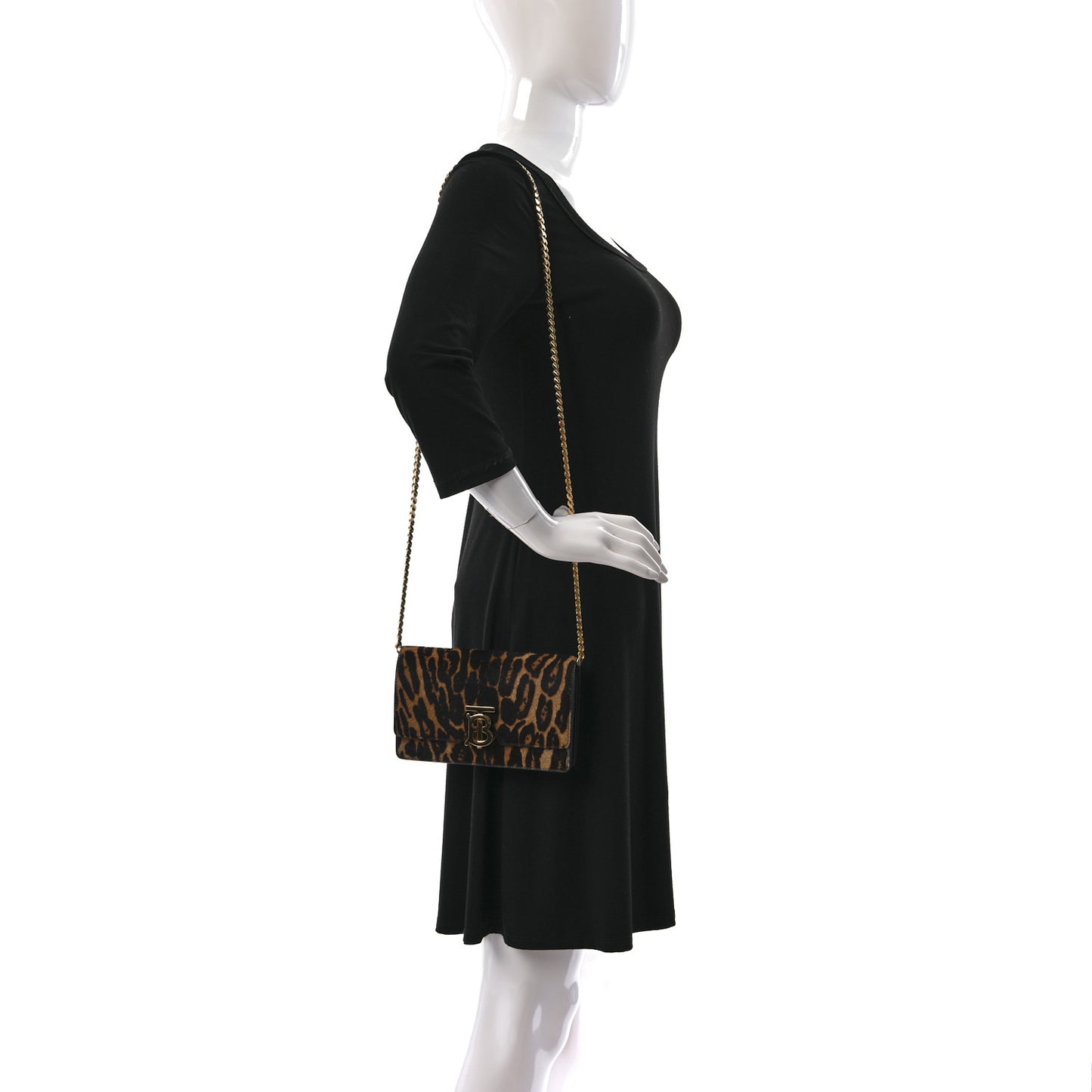 Calf Hair Leopard Print Small TB Bag