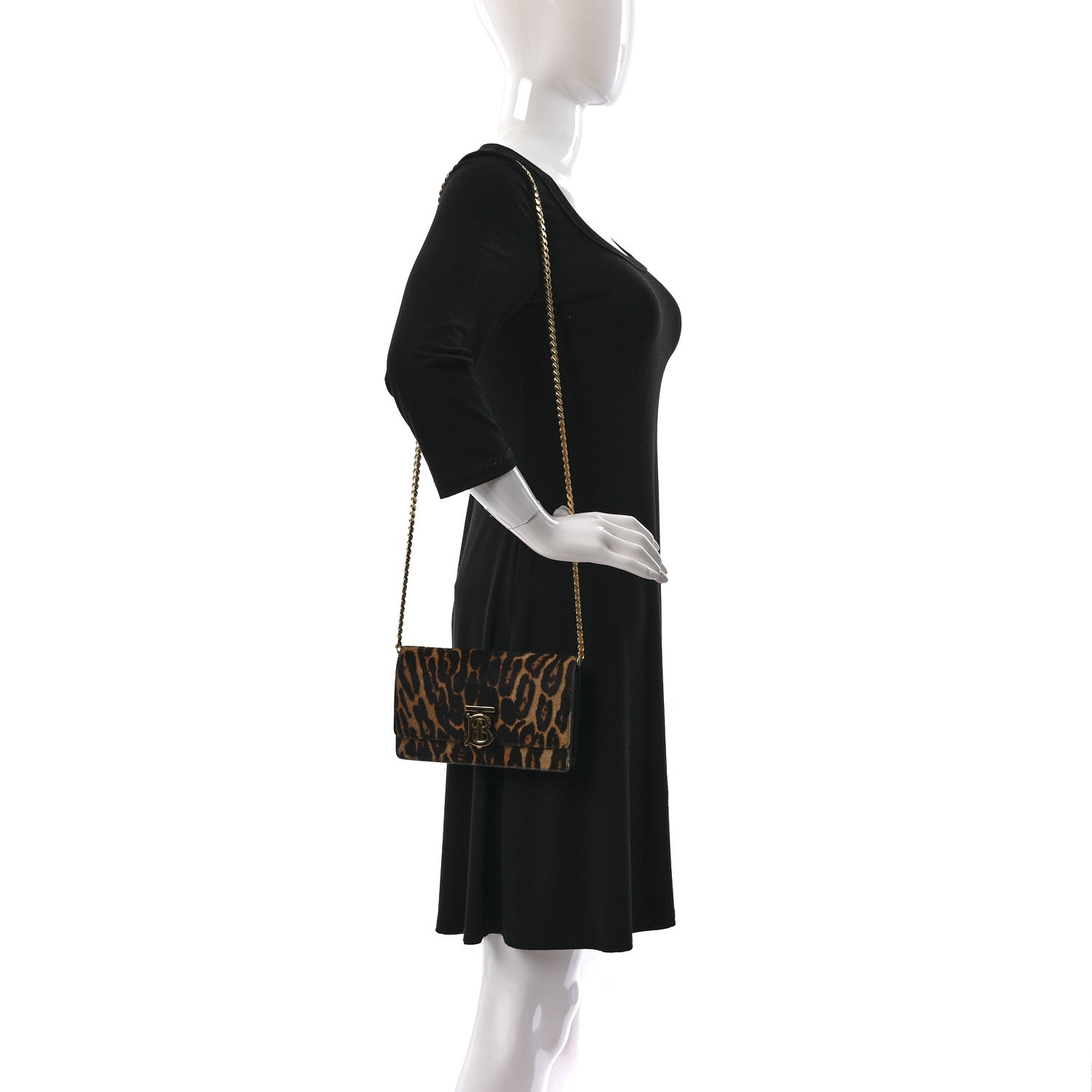 Burberry Calf Hair Leopard Print Small TB Bag 2 of 8