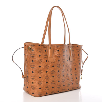 MCM Visetos Medium Liz Reversible Shopper Tote Cognac 6 of 10