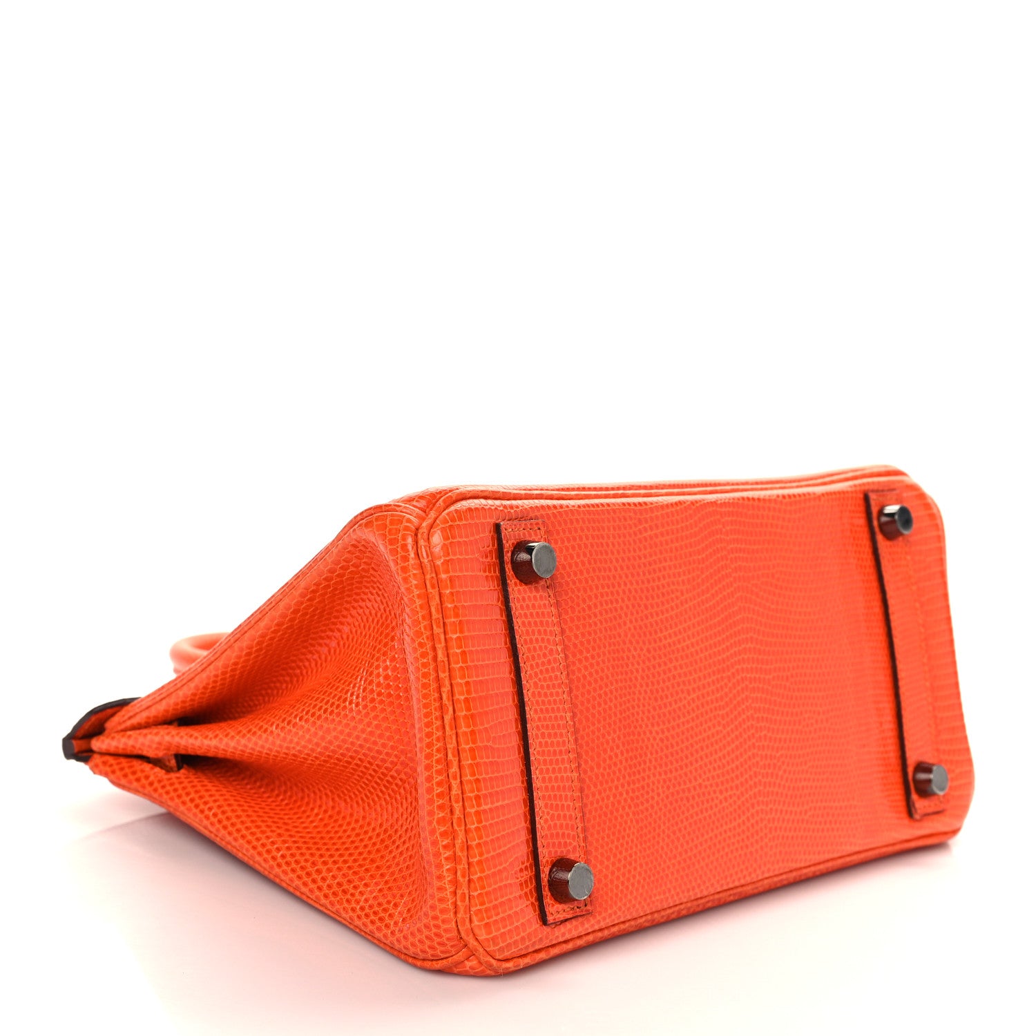 Hermes Lizard Birkin 25 Orange 3 of 9