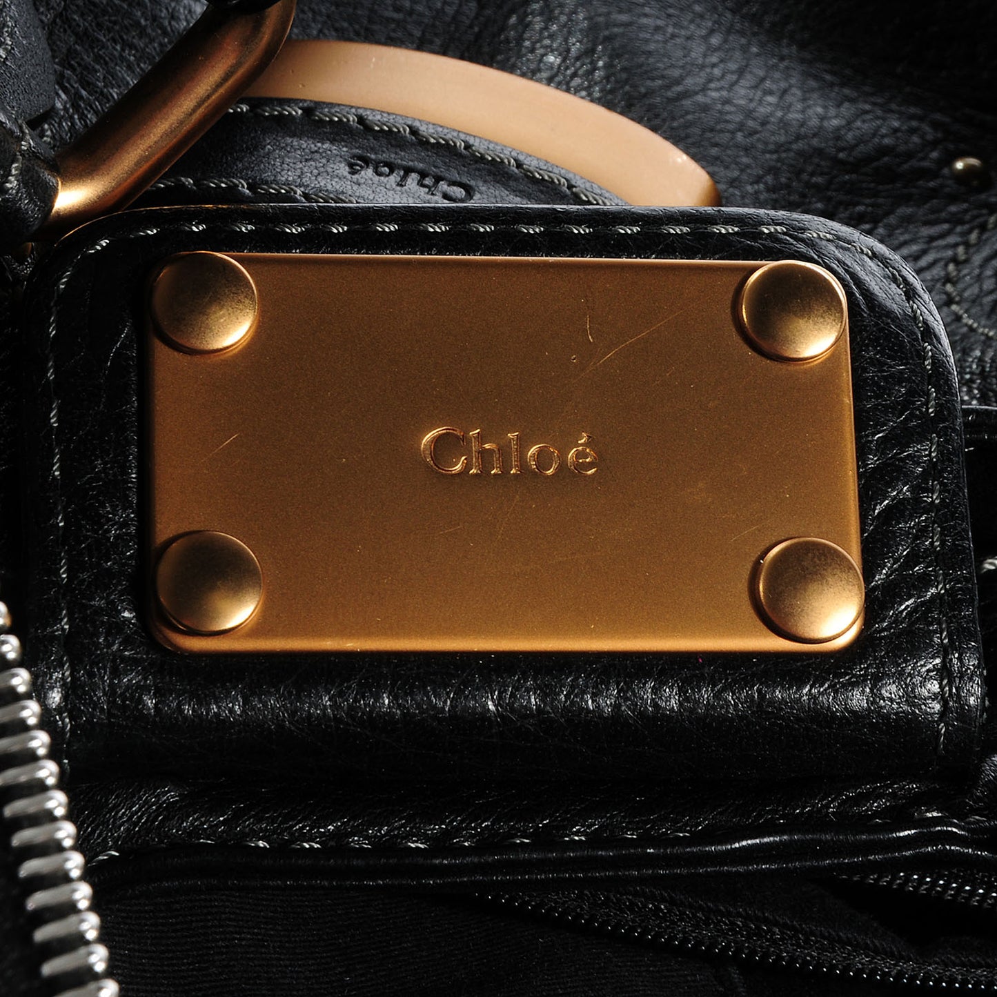 Leather Medium Paddington Satchel Black