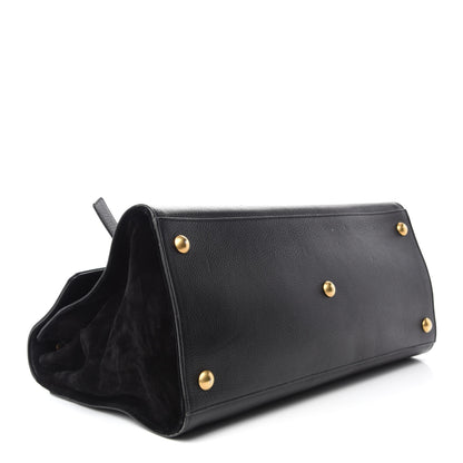Saint Laurent Calfskin Suede Large Muse Two Black 5 of 12