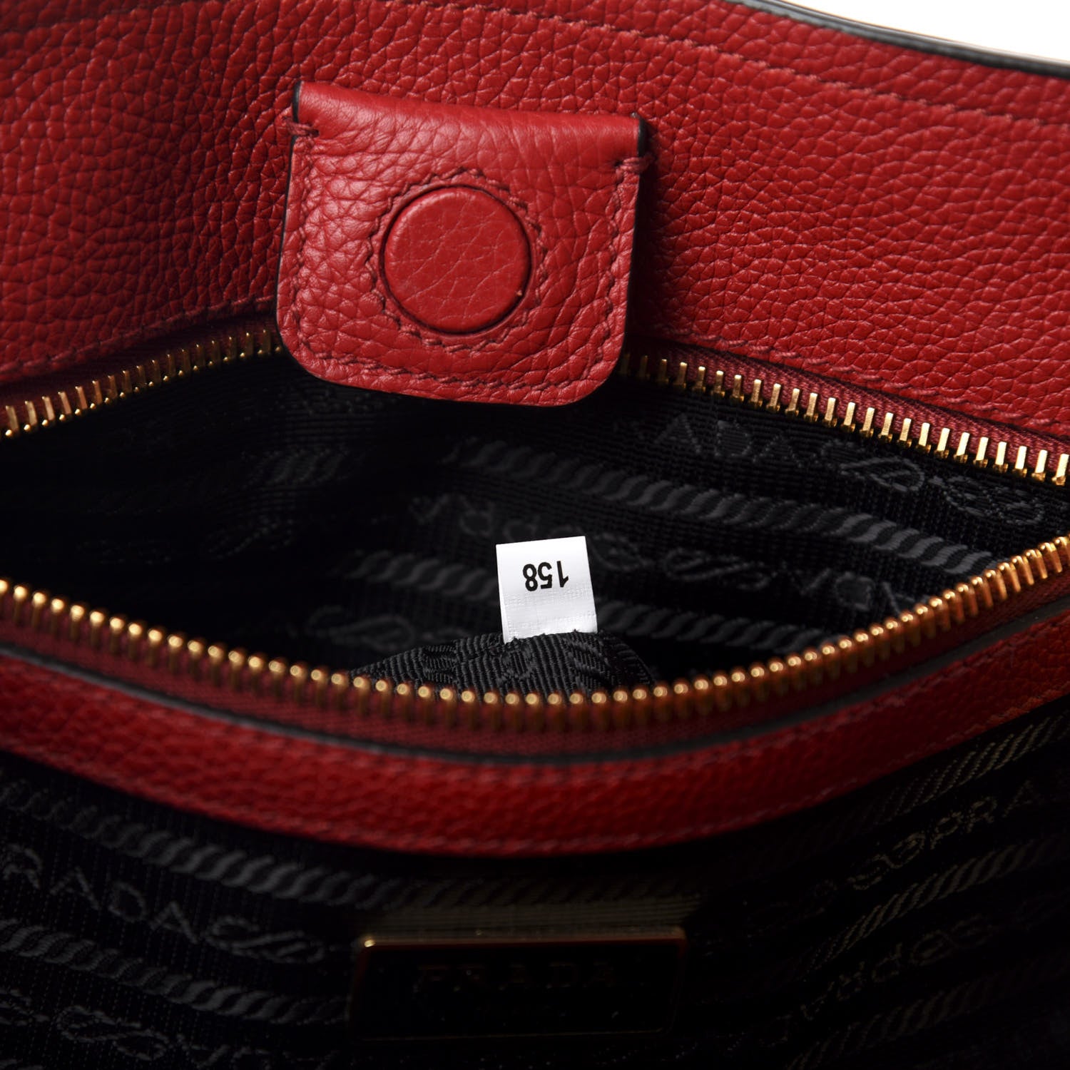 Prada Vitello Daino Shopping Tote Rosso 9 of 11