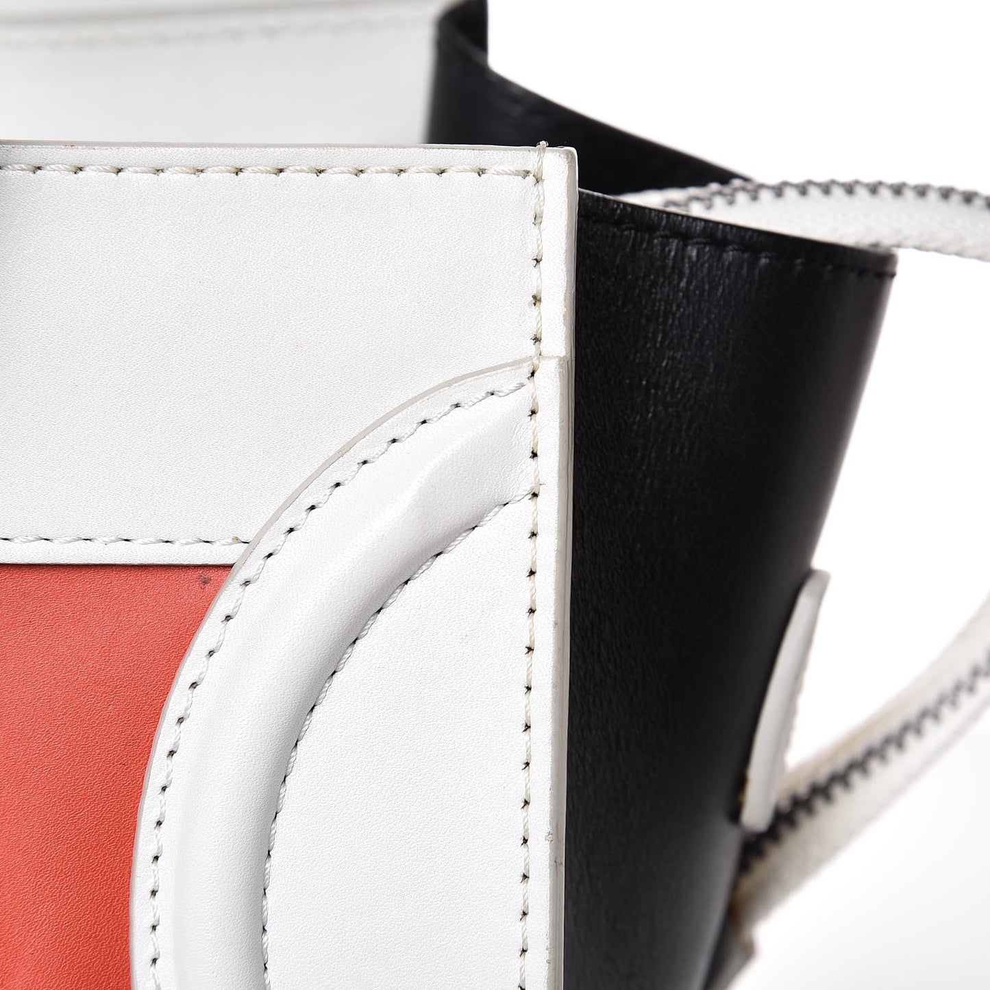 Satin Calfskin Micro Tri-Color Luggage Vermillion