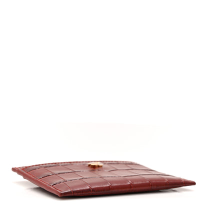 Chanel Calfskin Crocodile Embossed Crococo Card Holder Burgundy 4 of 8