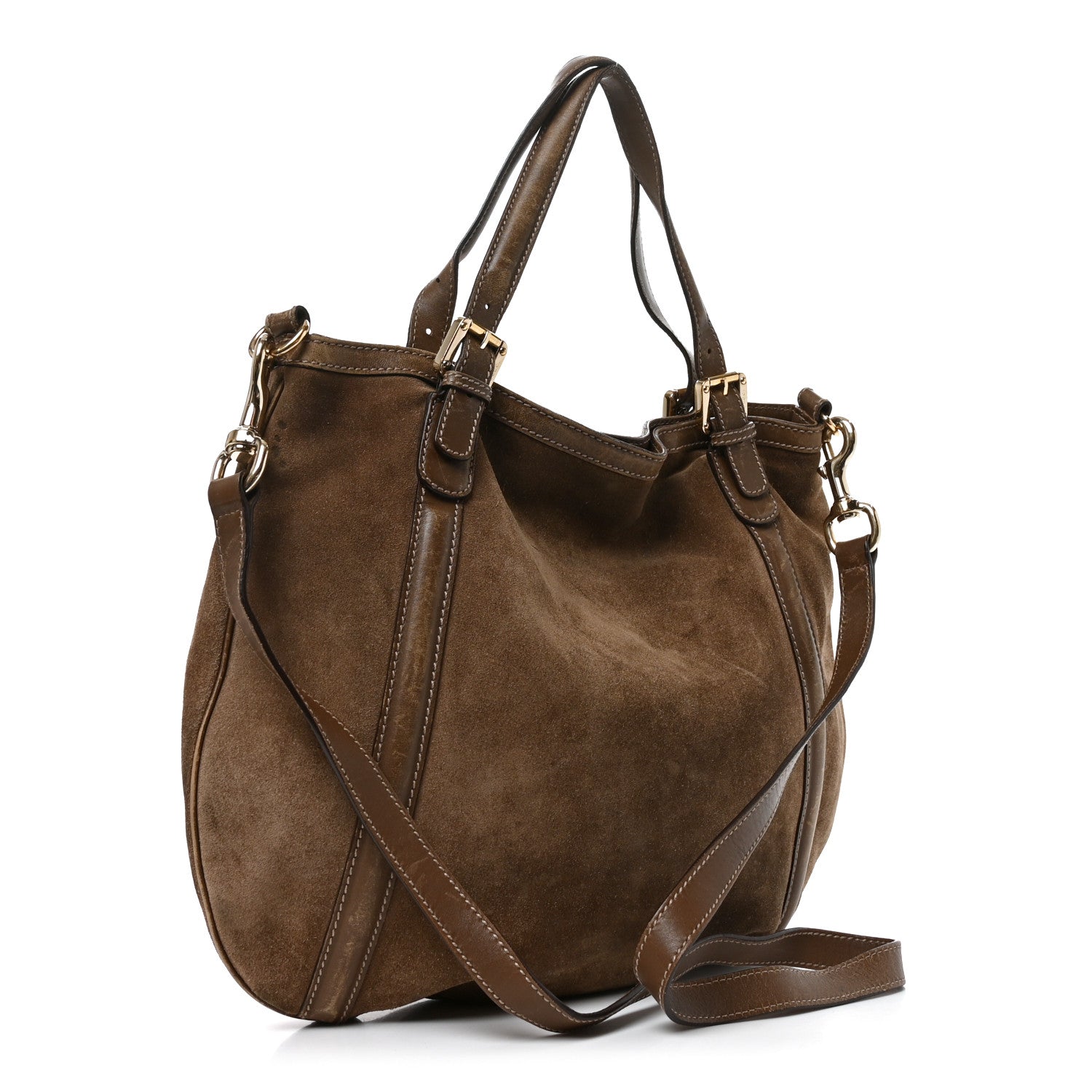 Gucci Suede Medium Britt Tote Brown 3 of 10