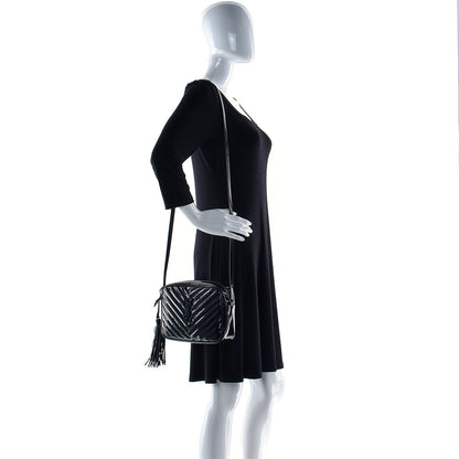 Saint Laurent Patent Calfskin Matelasse Monogram Lou Camera Bag Black 2 of 11