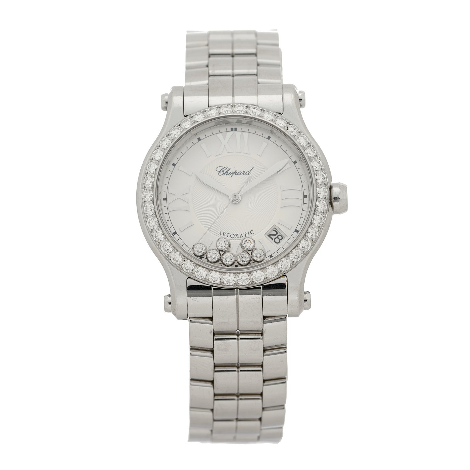 Chopard Stainless Steel Diamond Bezel 36mm Happy Sport Automatic Watch Silver 1 of 4
