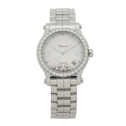 Chopard Stainless Steel Diamond Bezel 36mm Happy Sport Automatic Watch Silver 1 of 4