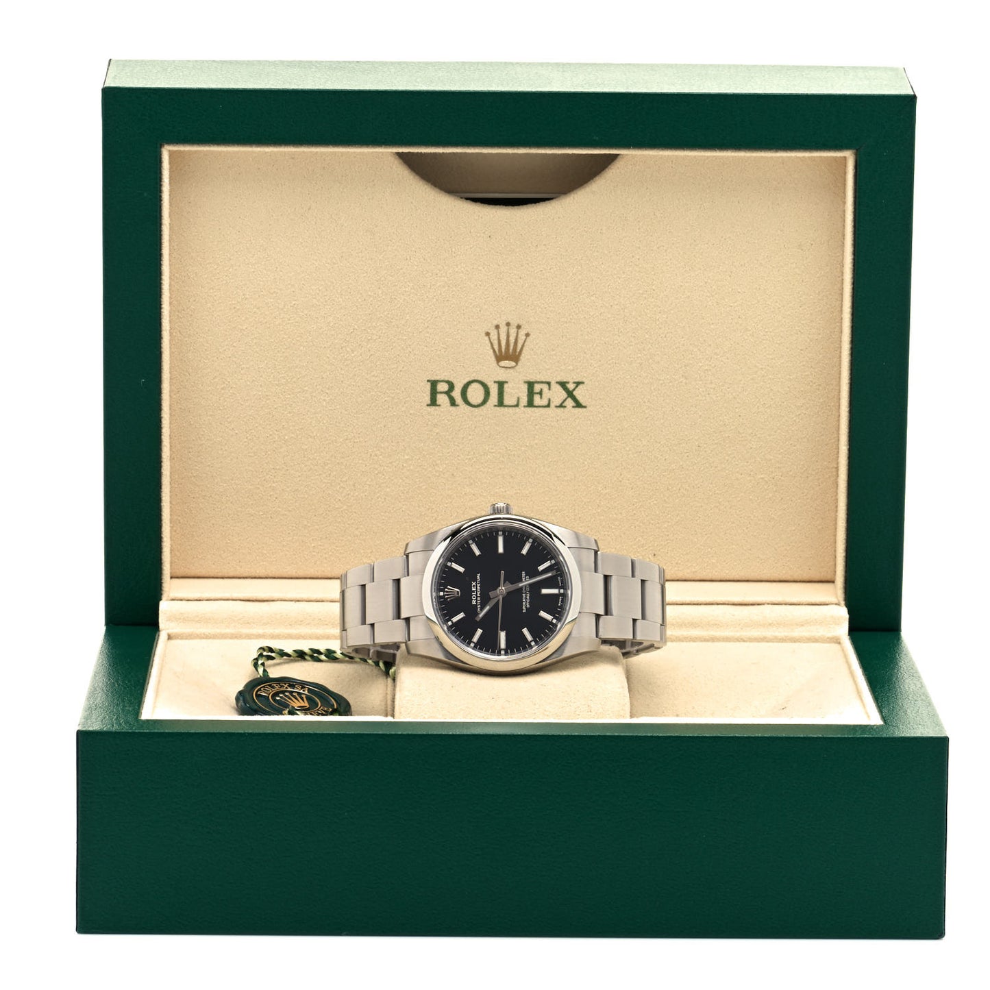 Stainless Steel 34mm Oyster Perpetual Watch Black 114200