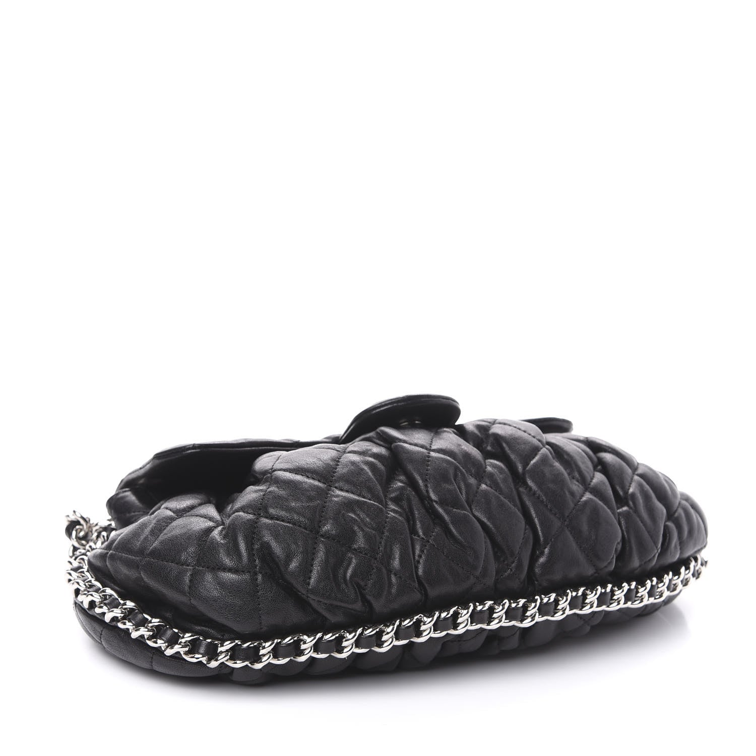 Chanel Washed Lambskin Quilted Medium Chain Around Messenger Black 4 of 10