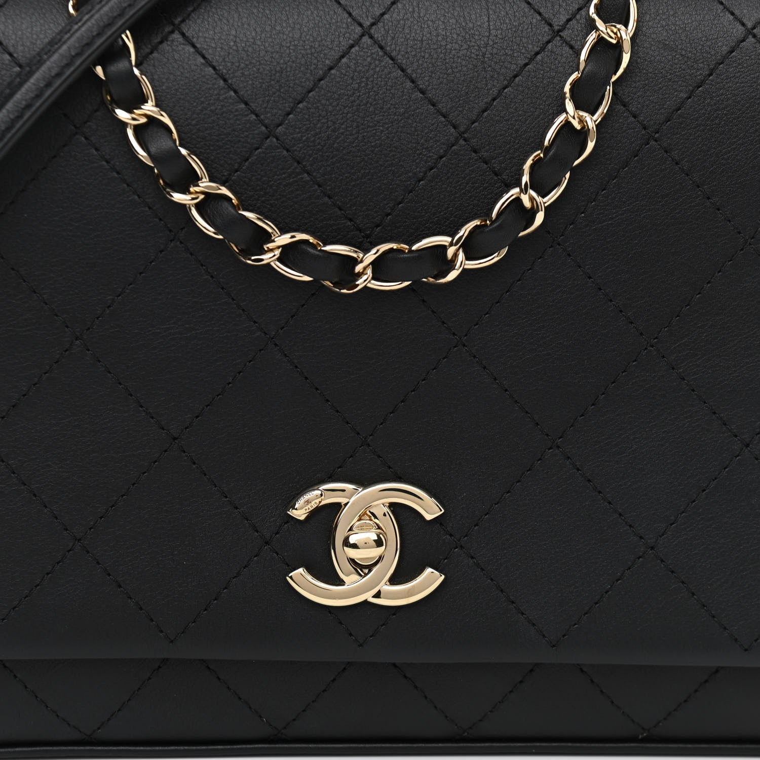 Chanel Calfskin Stitched Large Flap Black 8 of 10
