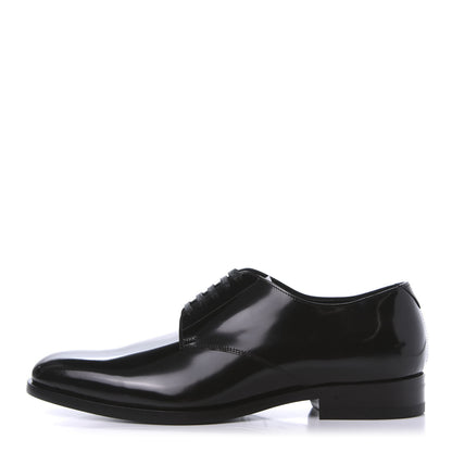 Saint Laurent Patent Calfskin Mens Smoking 25 Derby Lace Up Shoes 41 Black 1 of 10
