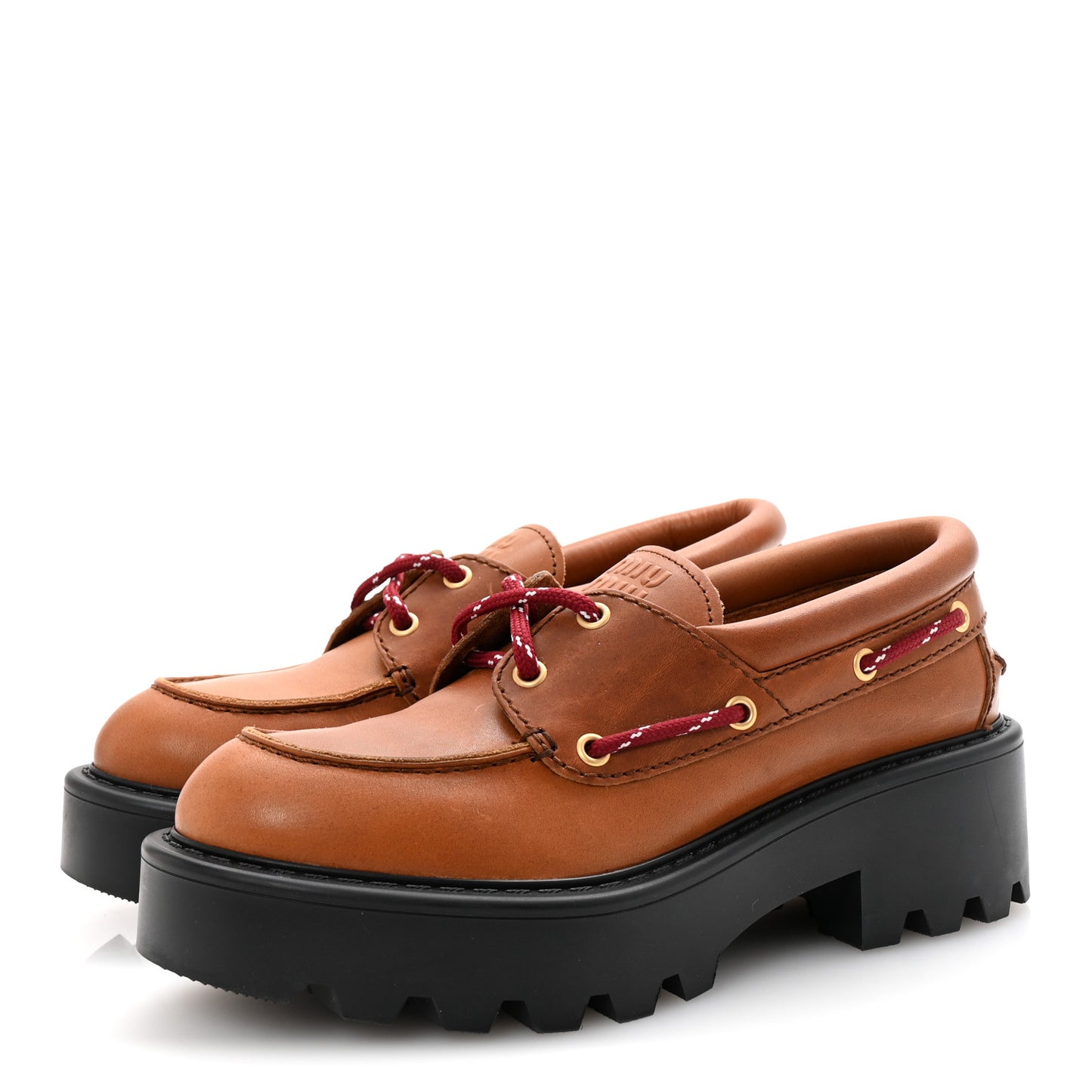 Vitello Platform Loafers 38.5 Cognac