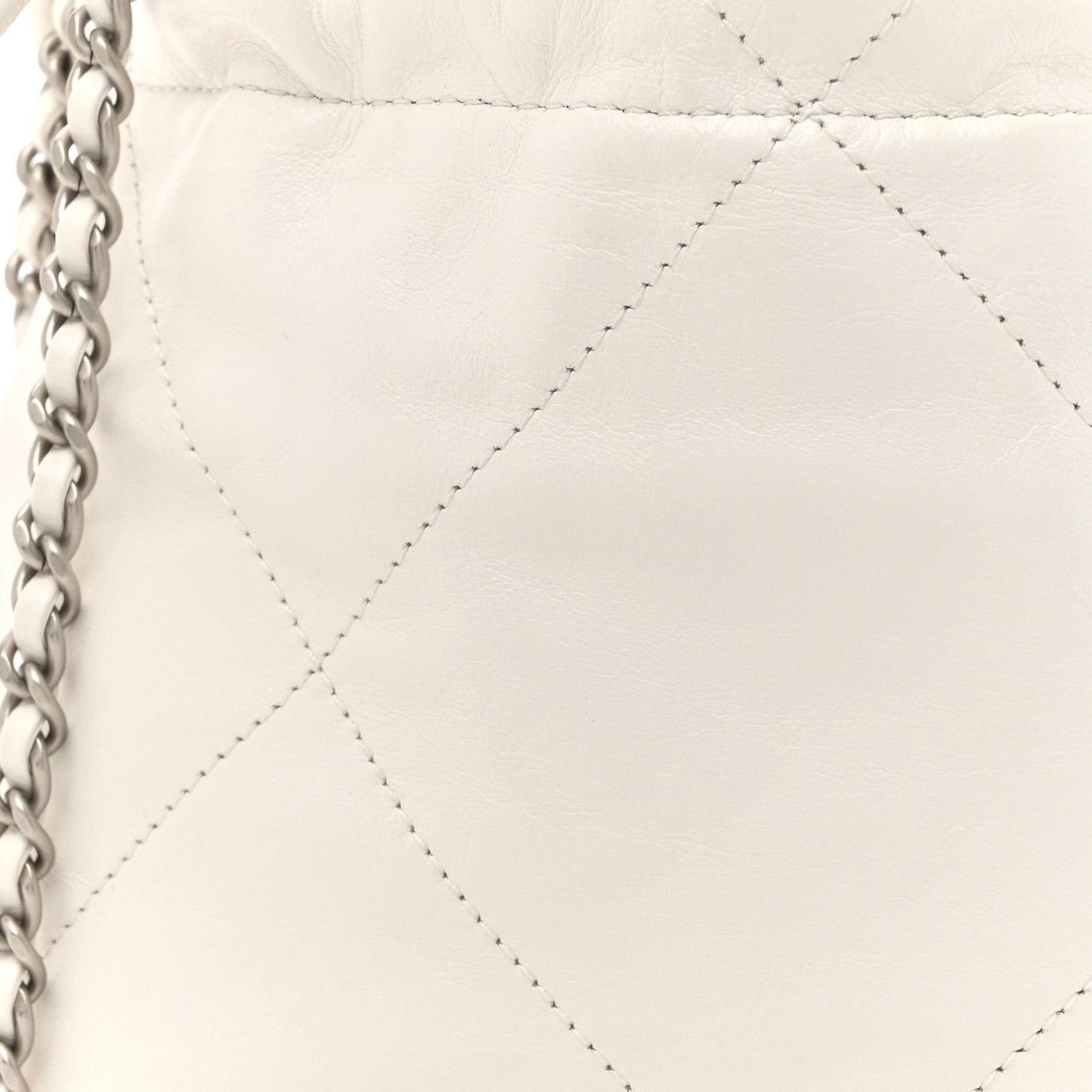 Shiny Calfskin Quilted Mini Chanel 22 White